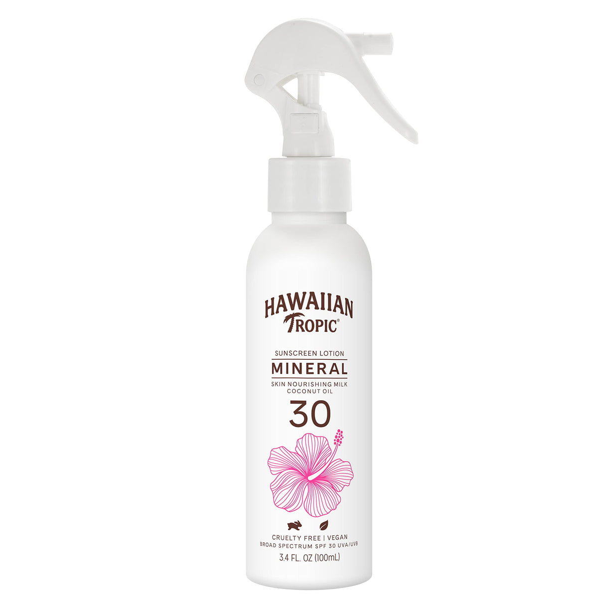 Hawaiian Tropic Mineral Sunscreen Spray Spf 30, 3.4Oz - Oxybenzone Free, Travel Size