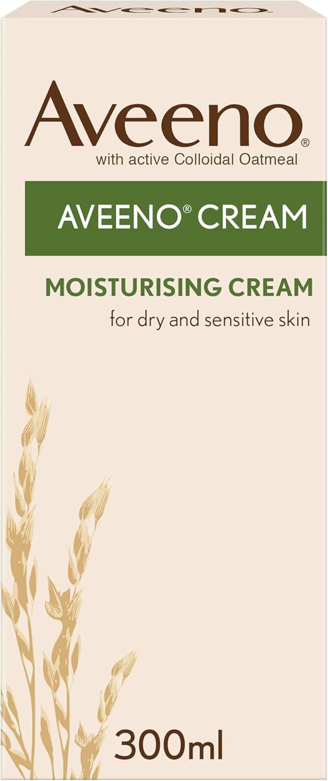 Aveeno Moisturising Cream 300Ml - Nourishing Body Lotion For Dry & Sensitive Skin, Adults & Babies