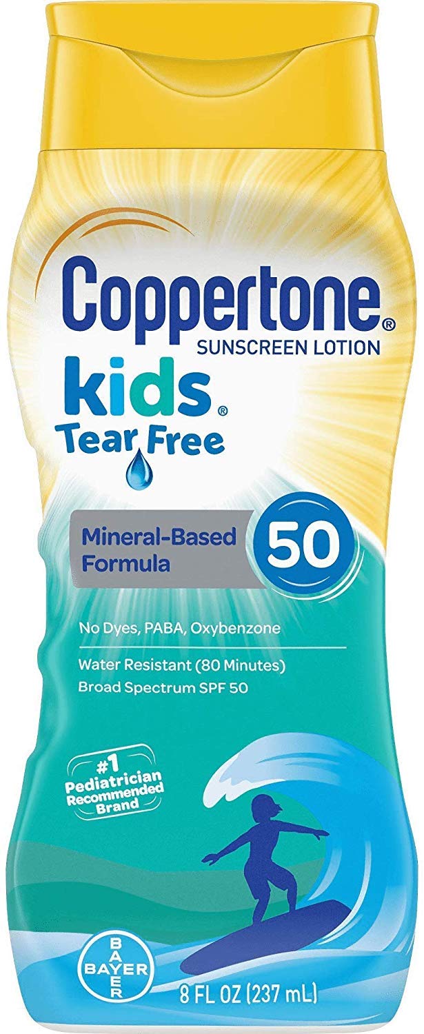 Coppertone Kids Tear Free Sunscreen Lotion, 8 Fl Oz (Pack Of 2) - Gentle Uv Protection