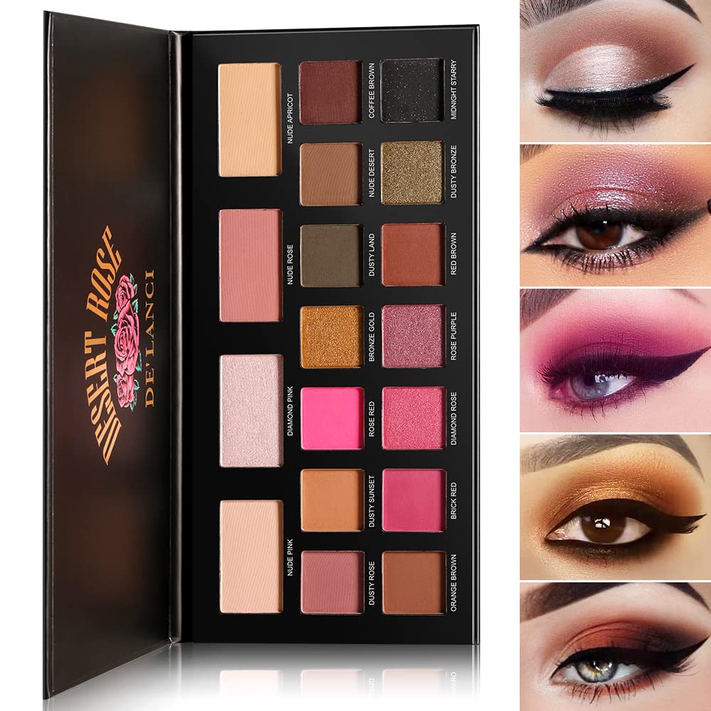 Ecofavor Eyeshadow Palette - 18 Shades, Matte & Shimmer, Waterproof, High Pigment, Wine Tone