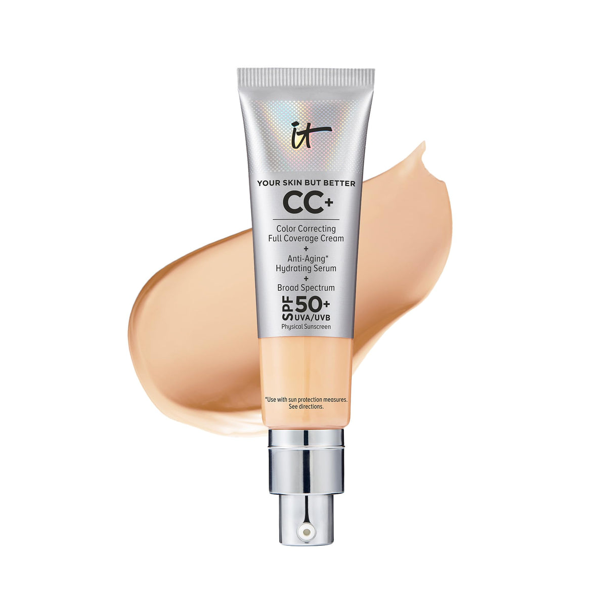 It Cosmetics Cc+ Cream, Light Medium - Full-Coverage Foundation & Spf 50+ - 1.08 Fl Oz