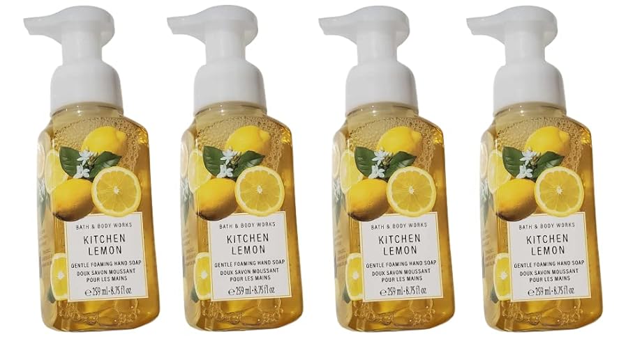 Bath & Body Works Kitchen Lemon Foaming Hand Soap Value Pack - 4 Full Size 8.75 Fl Oz