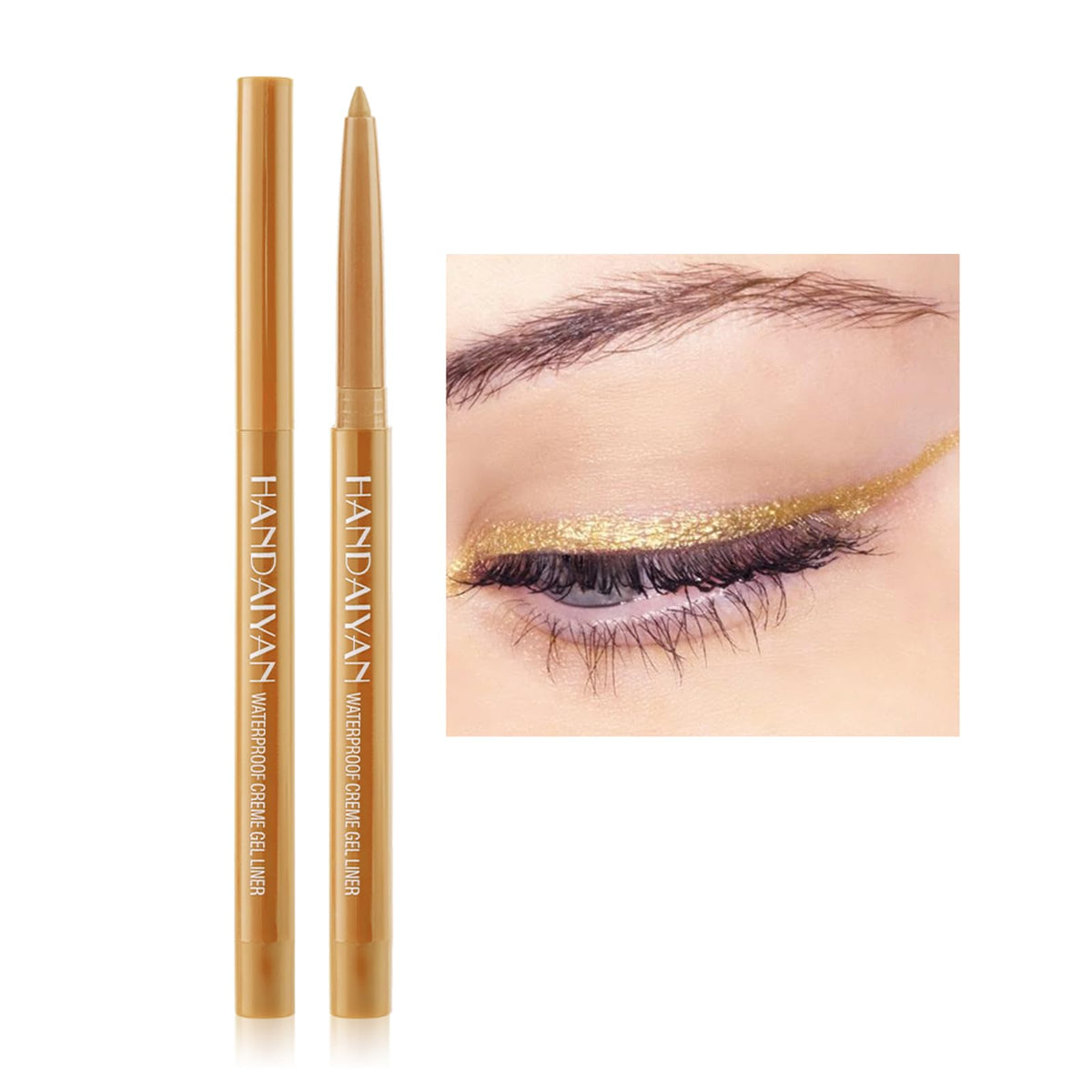 Kyannkara Waterproof Neon Glitter Eyeliner Pencil - Pigmented Smudgeproof Gel, Color Y14