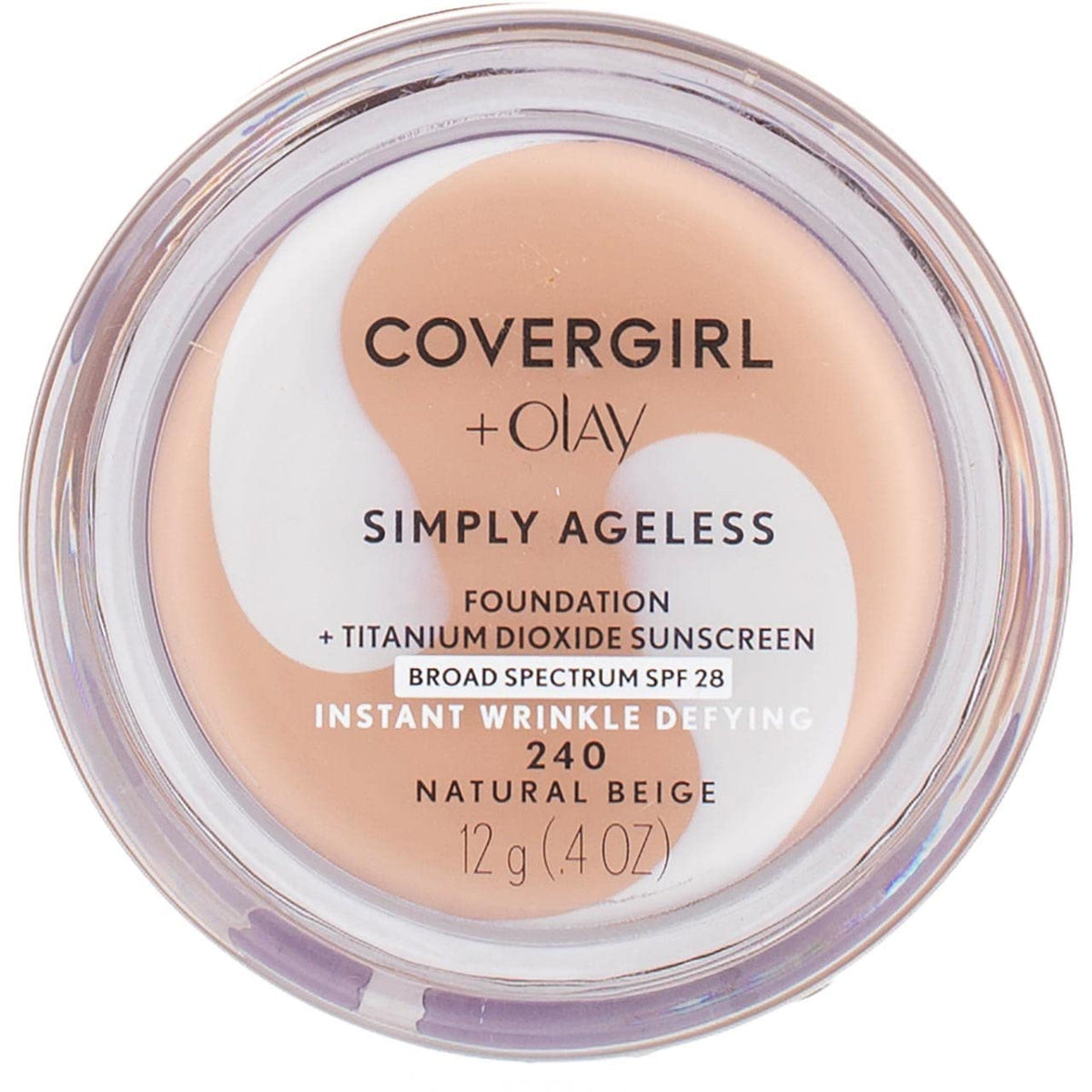 Covergirl & Olay Simply Ageless Foundation, Buff Beige 225, 0.4 Oz, Hydrating Makeup