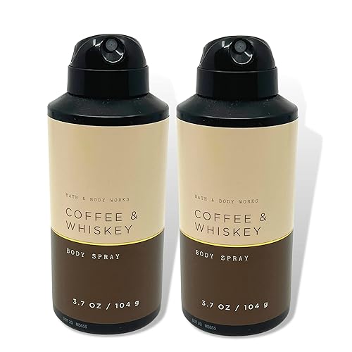 Bath & Body Works Coffee & Whiskey Body Spray For Men, 2-Pack, 3.7Oz Total