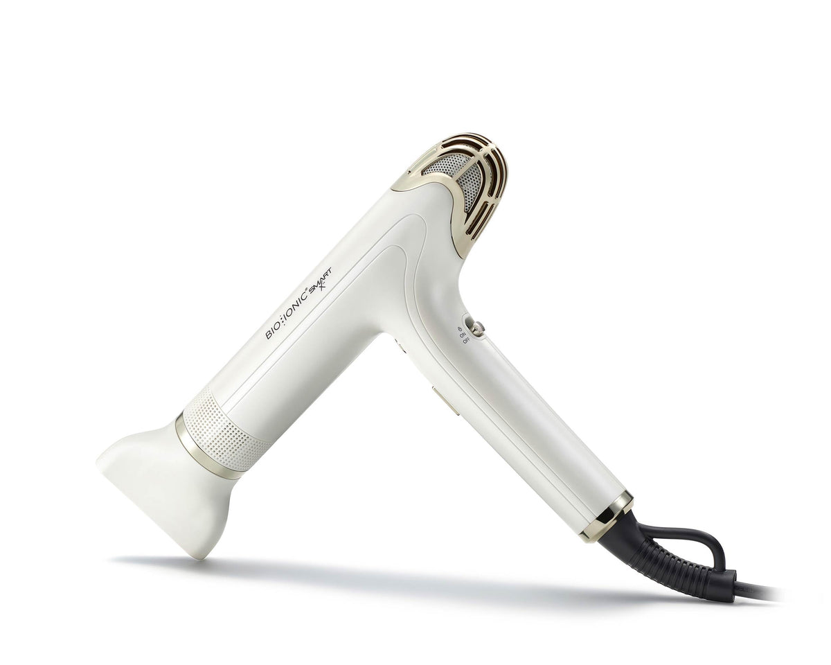 Bio Ionic Smart-X Hair Dryer, 3 Heat & Speed Settings, Diffuser, Self-Cleaning, Alpine White