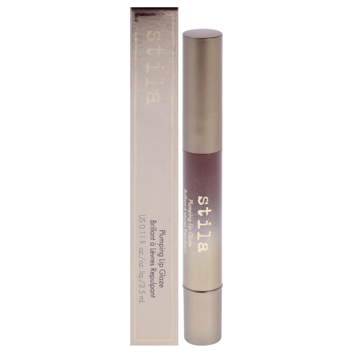 Stila Plumping Lip Glaze - Brown Sugar, 0.11 Fl Oz - Lip Gloss For Voluminous Lips