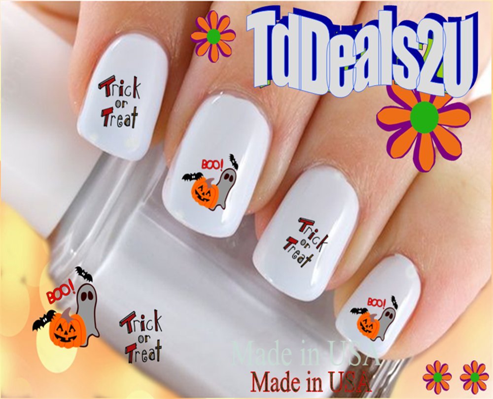 Hipzysticky Halloween Ghost Pumpkin Waterslide Nail Art Decals - Made In Usa, Salon Quality