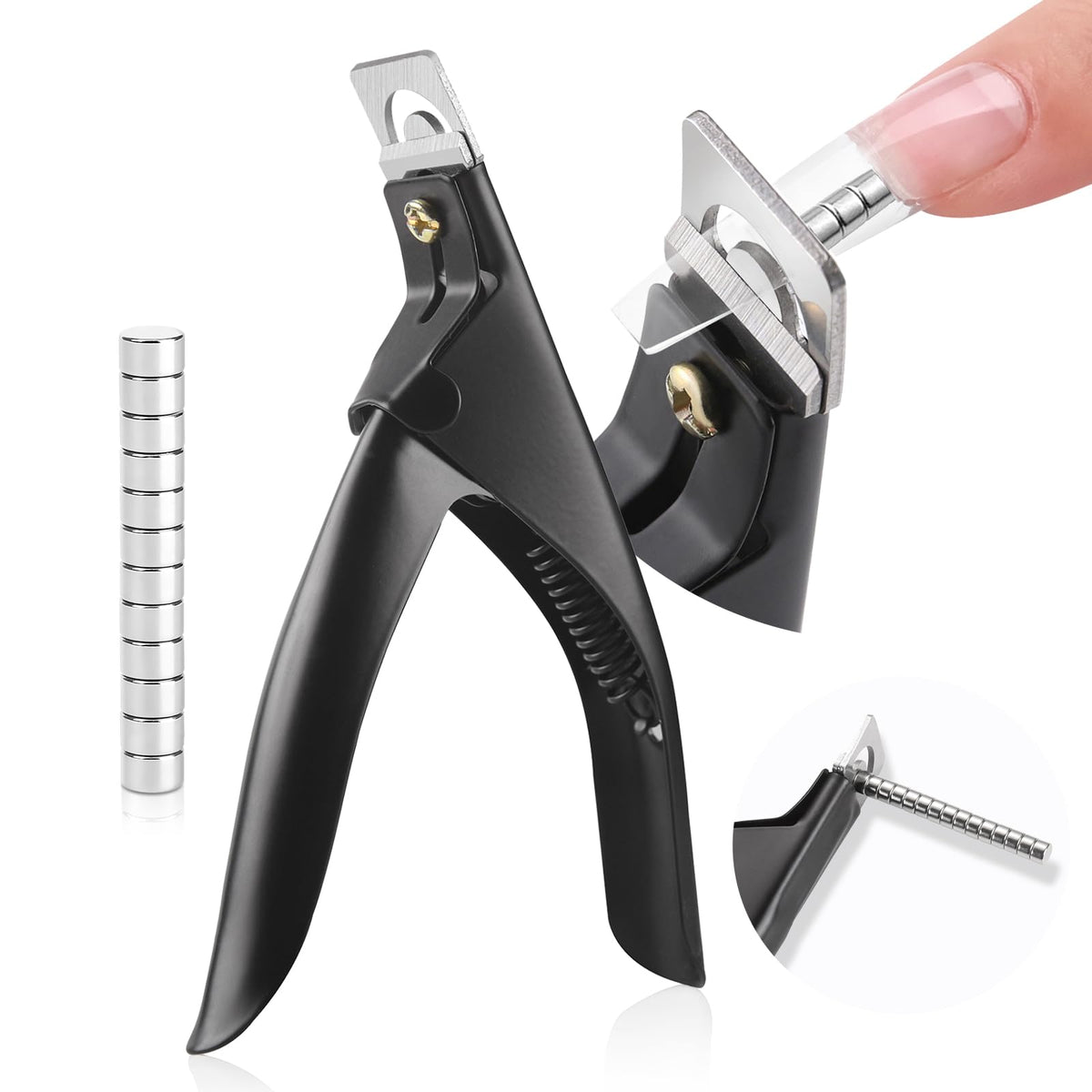 Saviland Black Acrylic Nail Cutters - 15Pcs Sharp Nail Clipper & Trimmer For Salon & Home