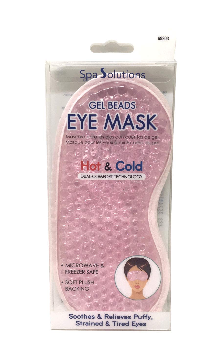 Cala Pink Gel Beads Eye Mask - Soothing Polyester, 1 Count For Relaxation And Eye Care