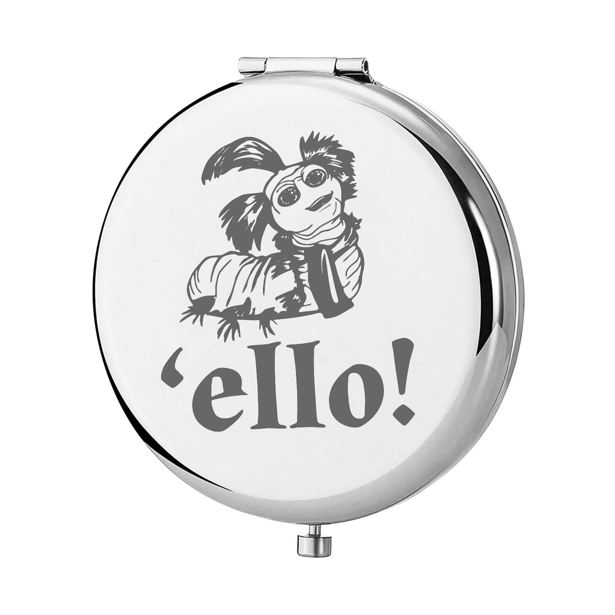 Keychin Ello Worm Pocket Mirror - Compact Makeup Mirror For Women, Silver, 3&quot;X3&quot;, Ideal Gift