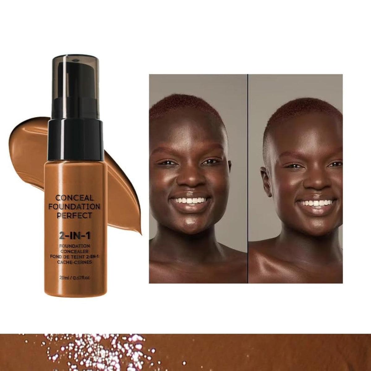 Dlzzrs Glow Contour Liquid Foundation & Highlighter - Blendable, Long Lasting, 0.11 Fl Oz (Pack Of