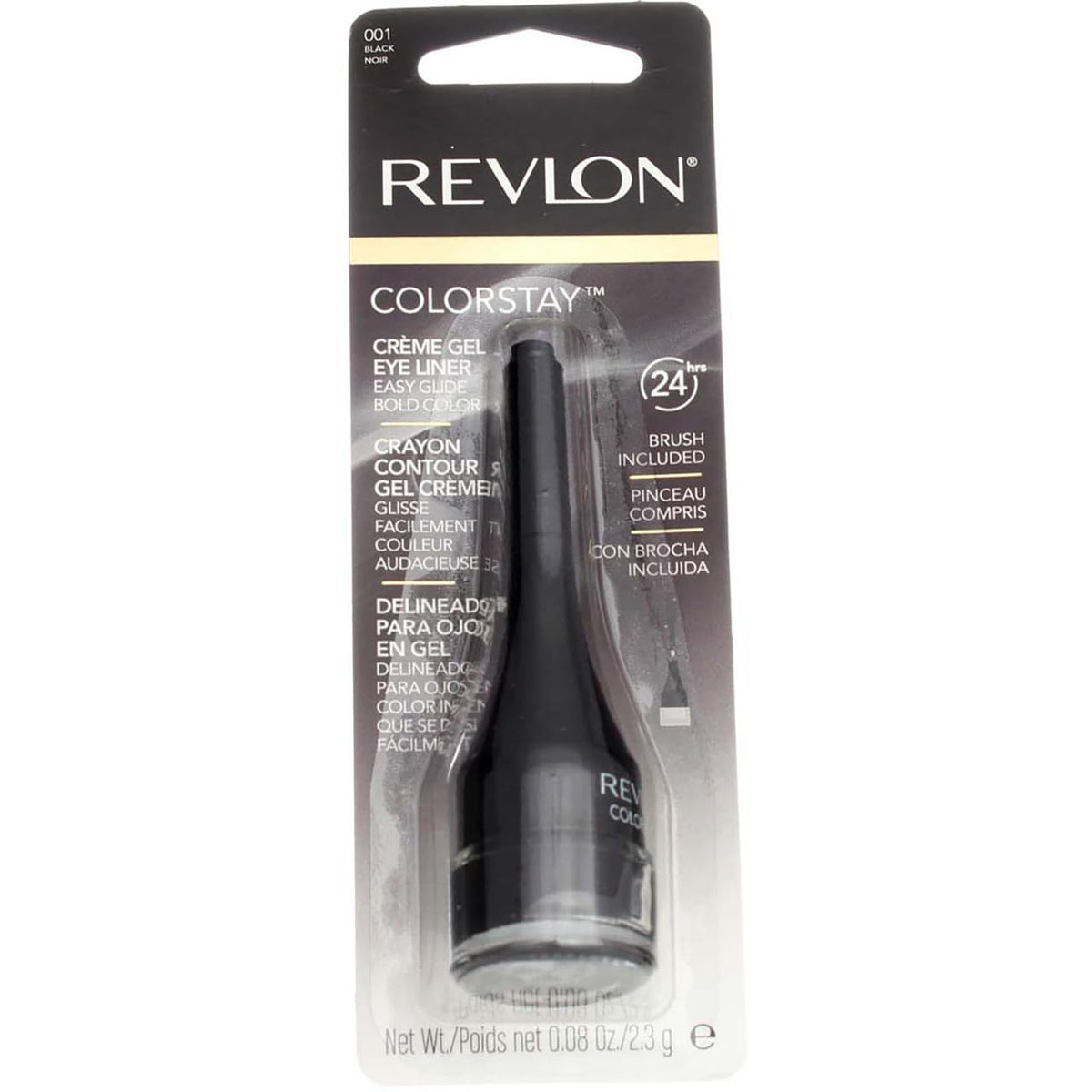 Revlon Colorstay Gel Eye Liner, Black [001], 0.04 Oz, Long-Lasting, Waterproof, Pack