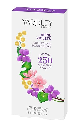 Yardley London April Violets Luxury Soap - 3 X 3.5 Oz Multi-Pack