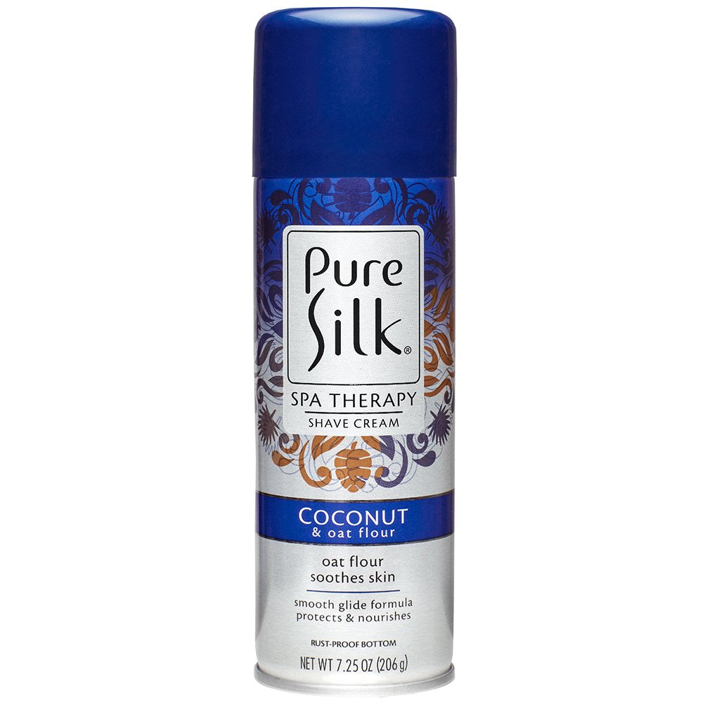 Pure Silk Coconut & Oat Flour Shave Cream For Women, 7.25 Oz - Spa Therapy Moisturizer