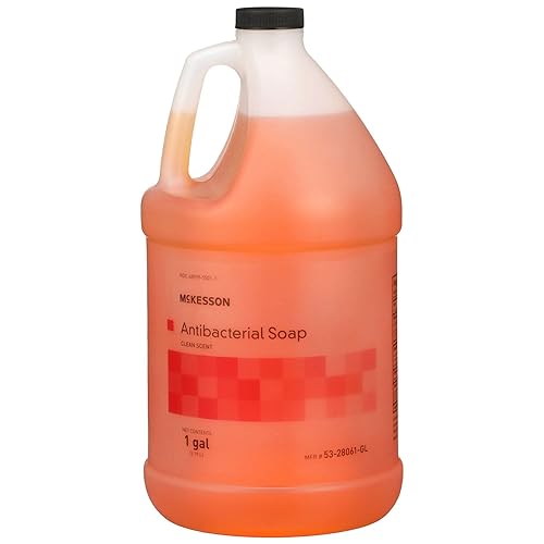 Mckesson Antibacterial Liquid Hand Soap, 1 Gallon Refill, Clean Scent, Light Orange