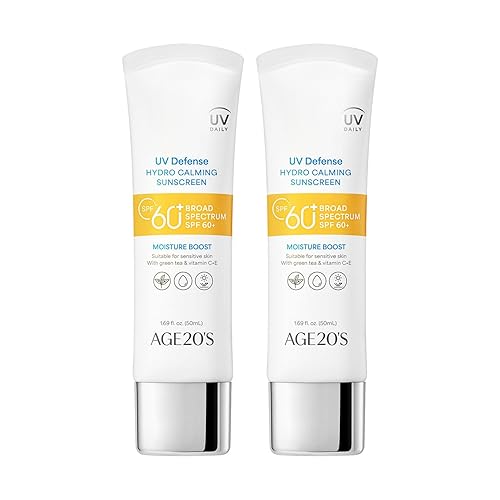 Age 20'S Uv Defense Hydro Calming Sunscreen Spf 60+, 1.69 Fl Oz (Pack Of 2), No