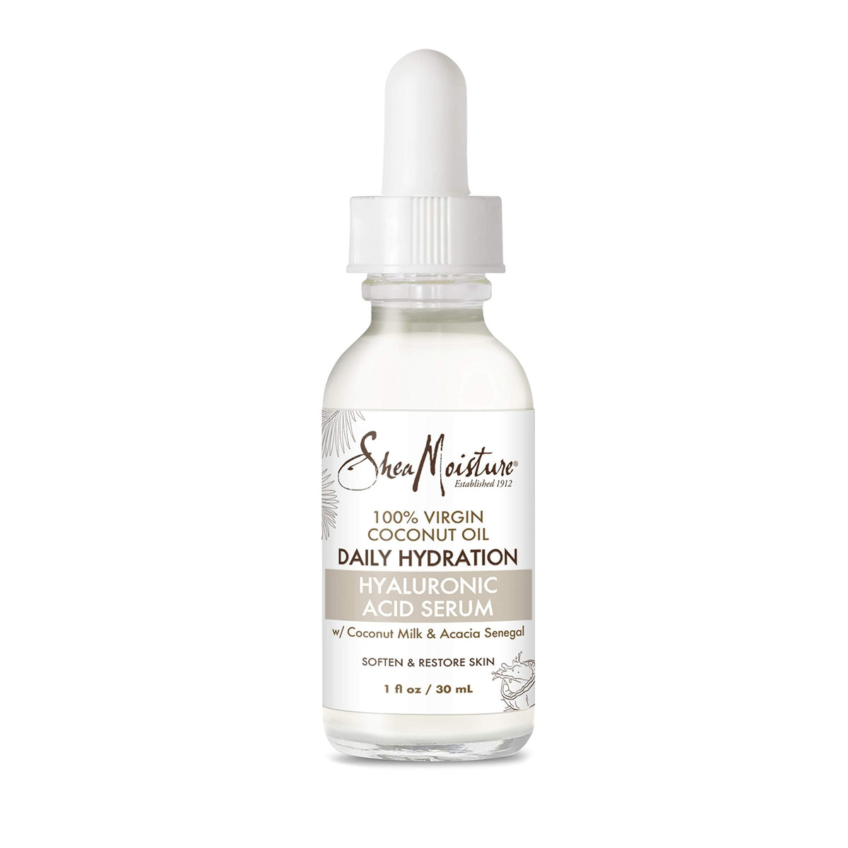 Sheamoisture Hyaluronic Acid Serum For Dry Skin, 100% Coconut Oil, Paraben Free, 1 Fl Oz