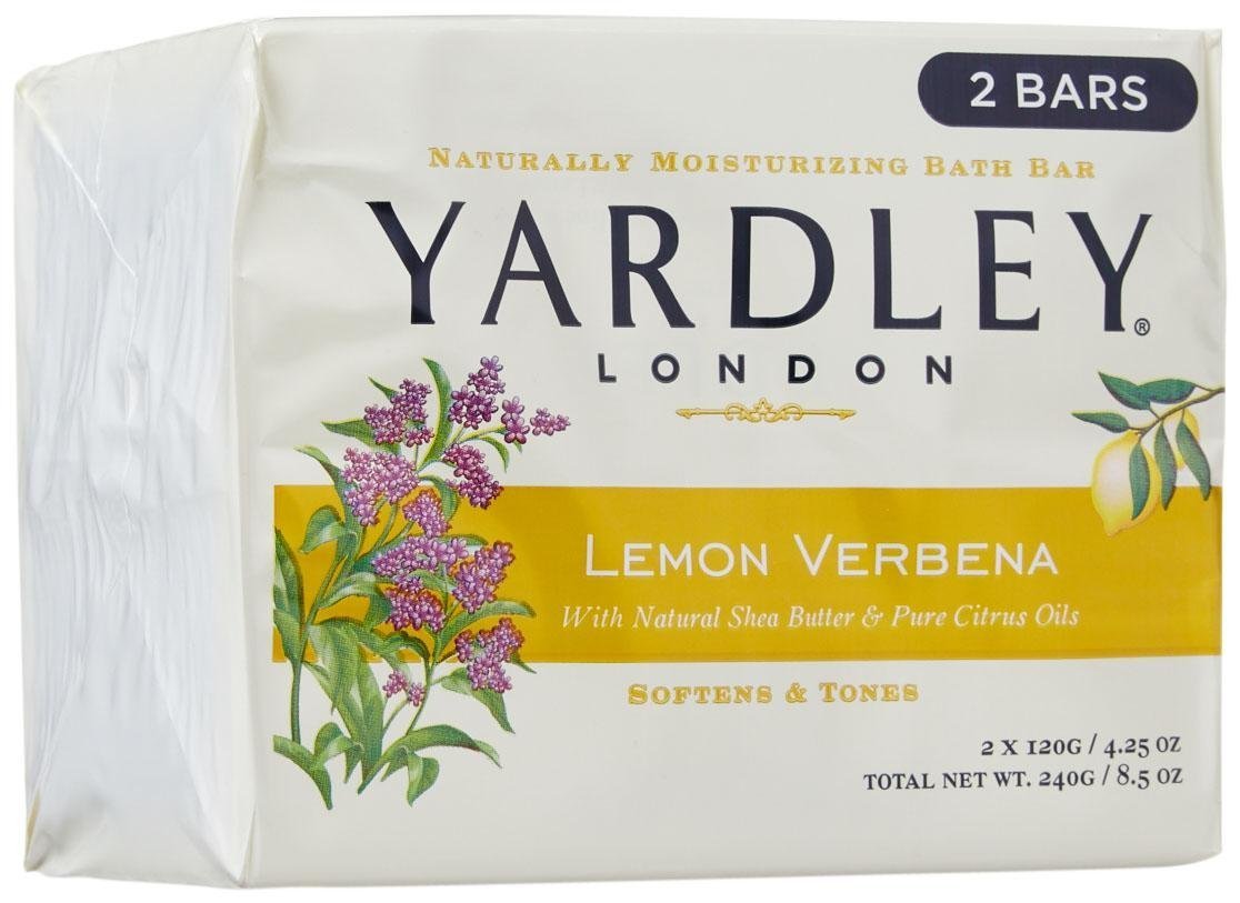 Yardley London Lemon Verbena Bar Soap With Shea Butter, 4.25 Oz, 2-Pack