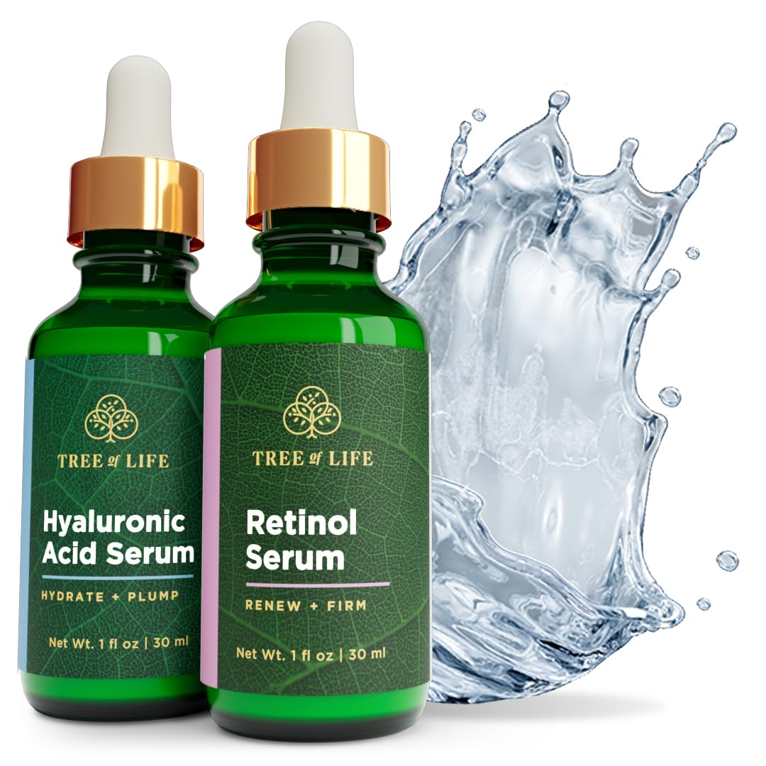 Tree Of Life Retinol & Hyaluronic Acid Serum Duo, 2 X 1 Fl Oz - Firming & Hydrating