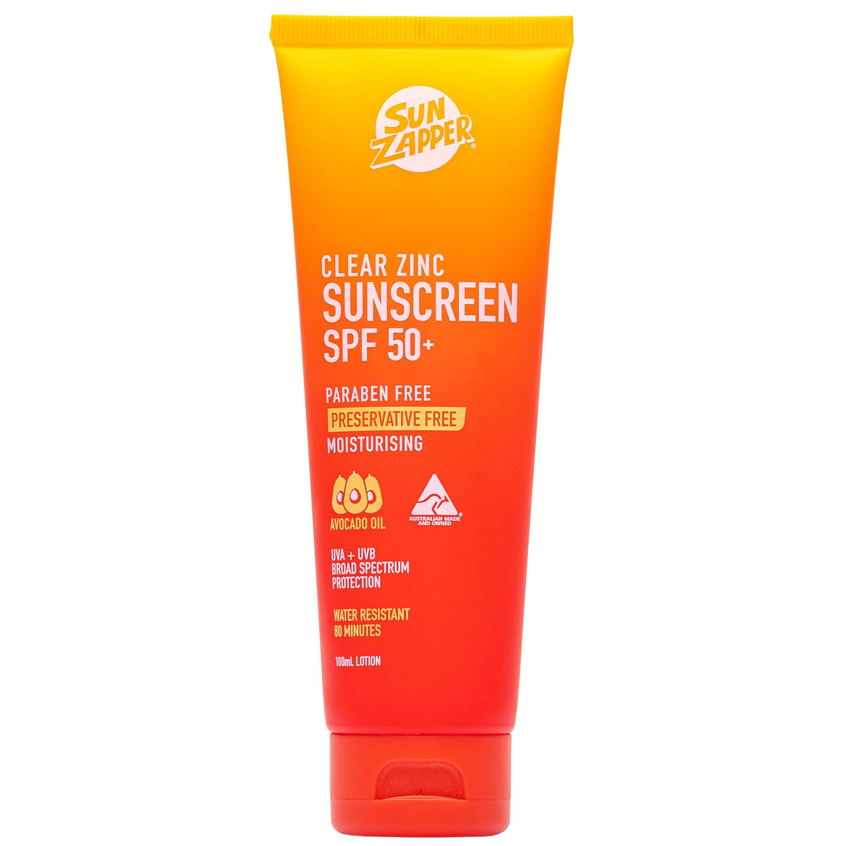 Sun Zapper Clear Zinc Sunscreen Spf 50+ Water Resistant 100Ml With Vitamin E & Aloe Vera