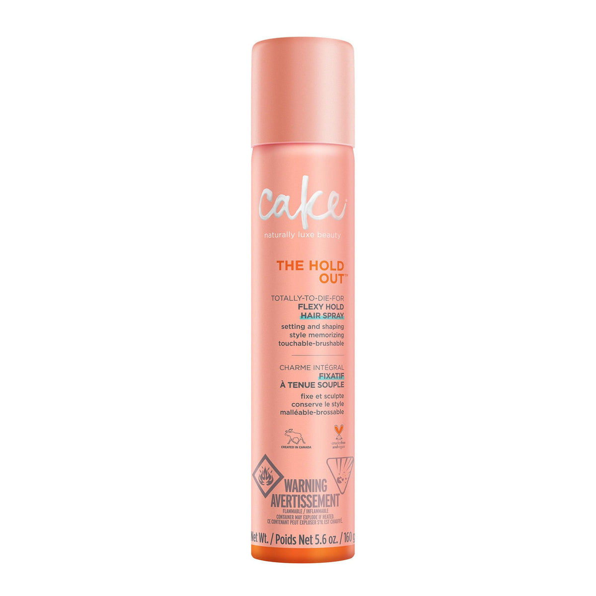 Cake Beauty Hairspray, The Hold Out - Flexible Hold, Soft Volume, Vitamin E, 5.6 Oz.