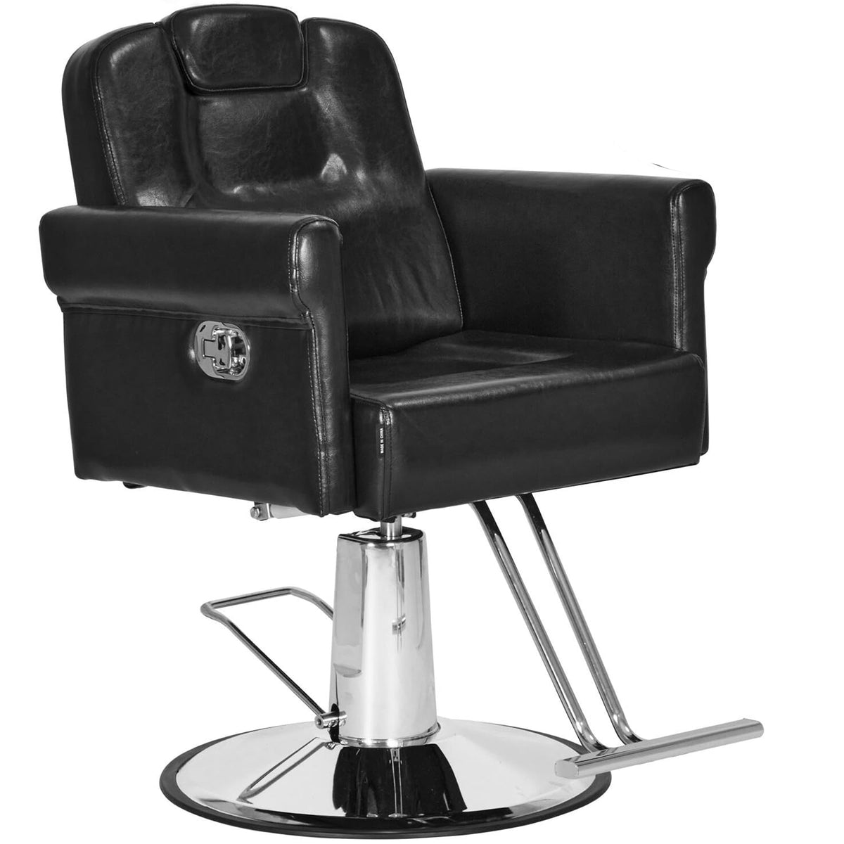 Comie Black Barber Chair Recliner With Hydraulic Pump, Adjustable Height, 360° Swivel