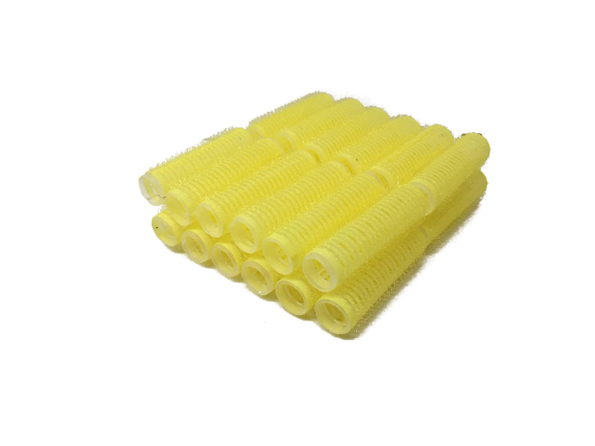 THE UM24 Pack of 24 Yellow Mini Hair Rollers Self Grip Vented Curlers for Salon Use