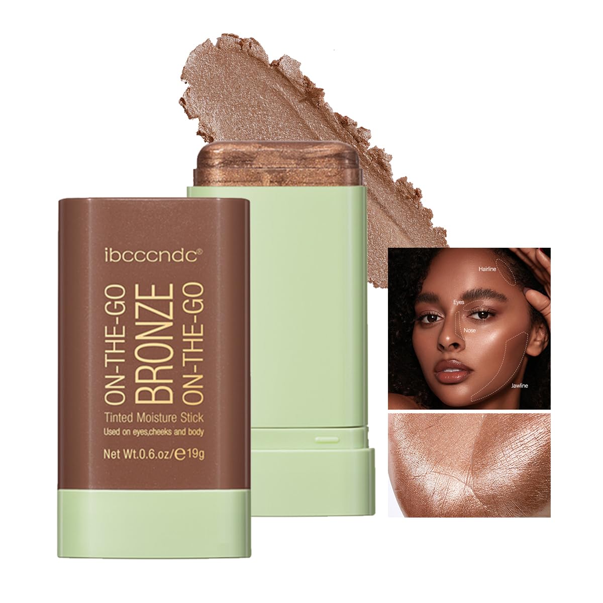 Hulyfw Cream Contour Stick - Versatile Bronzer & Highlighter, Waterproof, 04 Beach Glow