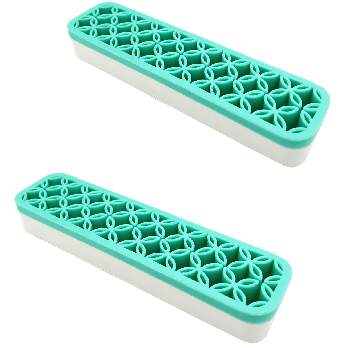 TANG SONG 2 PCS Green Silicone Makeup Brush Holder - Cosmetic Storage Box for Desktop Organizers