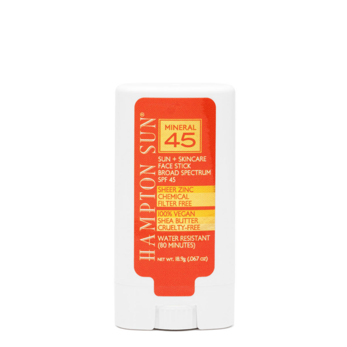 Hampton Sun Spf 45 Mineral Sunscreen Face Stick With Shea Butter & Vitamin E, 0.67 Oz