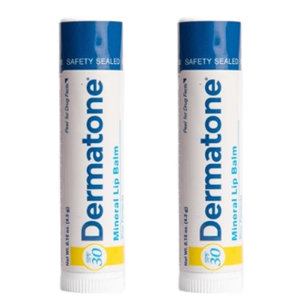 Dermatone Spf 30 Mineral Lip Balm - Moisturizing, Reef Safe, Zinc Oxide, 2-Pack, 0.