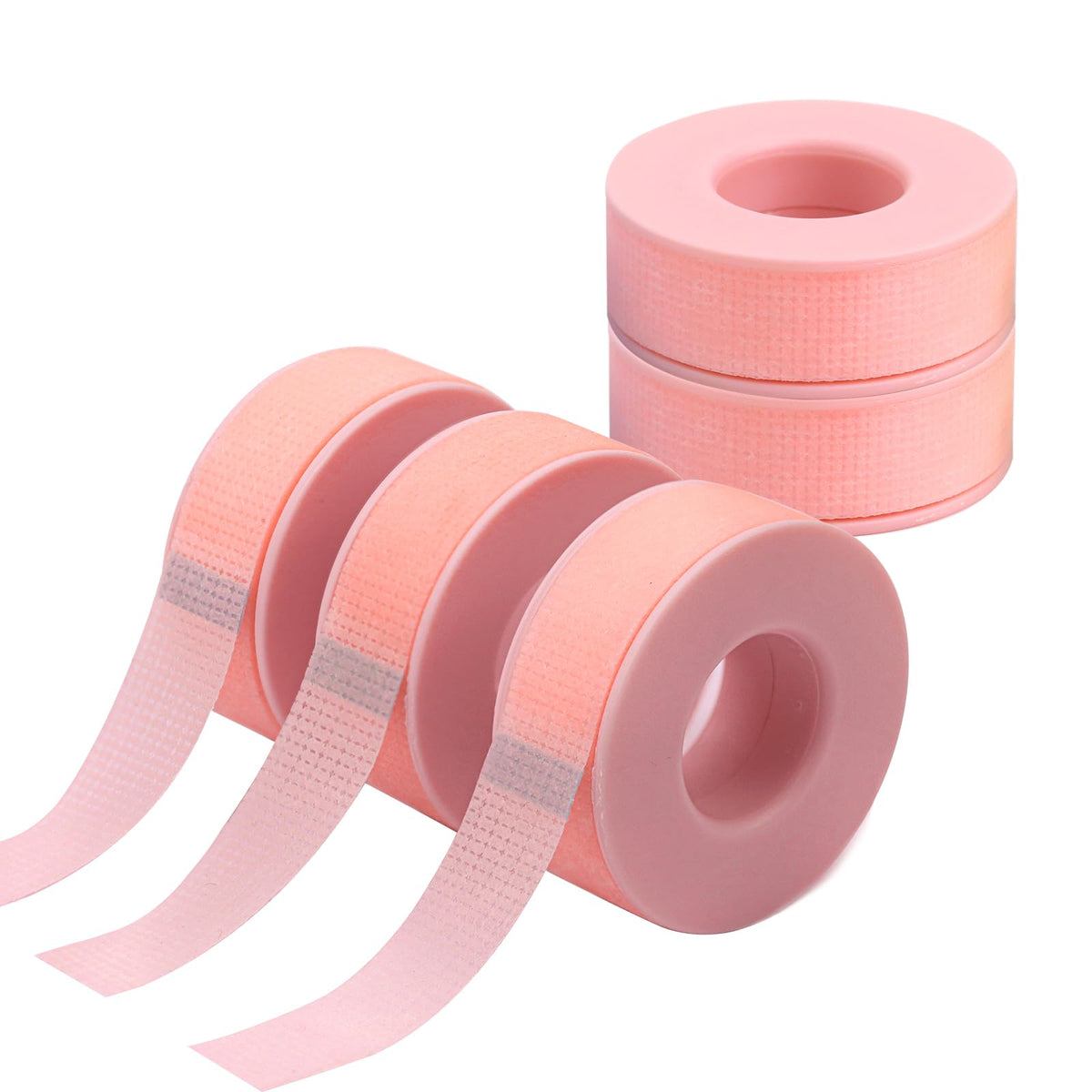 Mereton Pink Silicone Gel Lash Tape For Eyelash Extensions - 5 Rolls, Pain-Free, Sensitive Skin