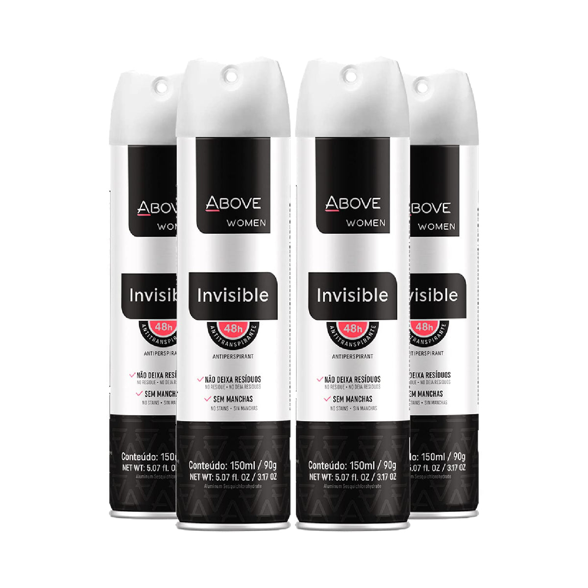 48 Hours Antiperspirant Deodorant Set For Women - 4 Pack By Above, Invisible Formula, 3.17 Oz