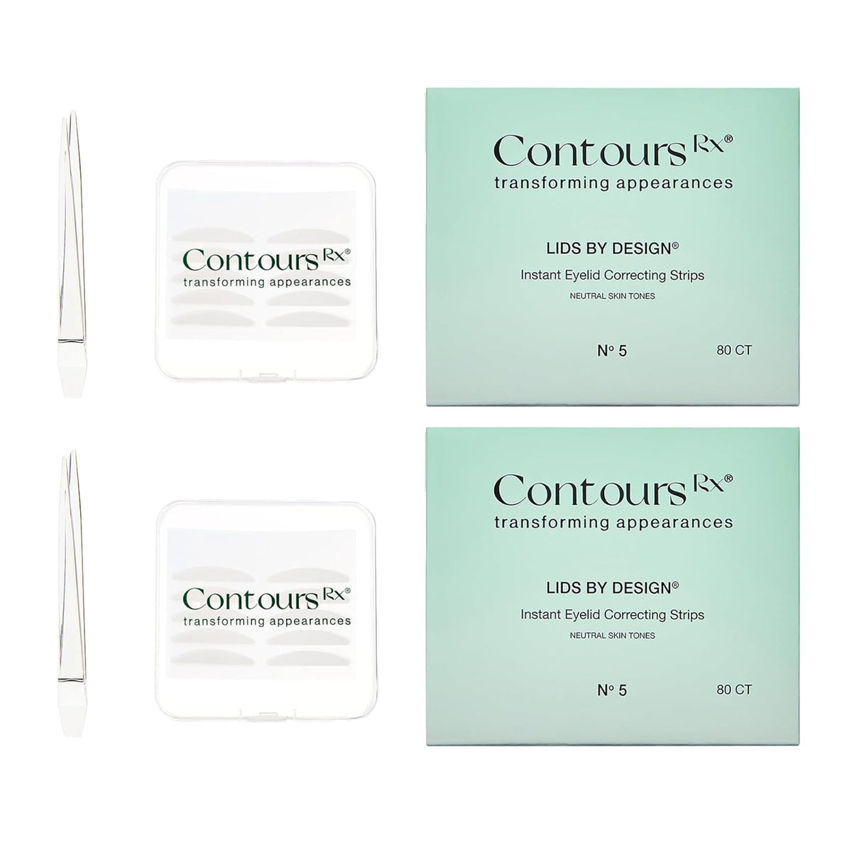 Contours Rx Eyelid Correcting Strips - Medical Grade, Invisible, Hypoallergenic, 5Mm, 160Ct