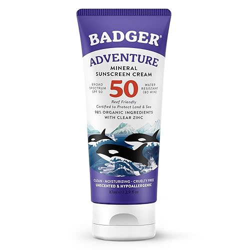 Badger Mineral Sunscreen Spf 50 - Zinc Oxide, Organic, Reef-Safe, Water Resistant, Unscented, 2