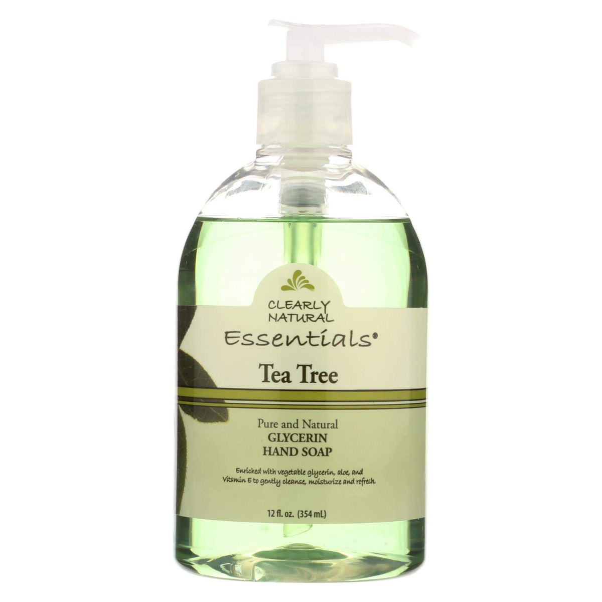 Clearly Natural Tea Tree Liquid Soap With Pump - 12 Fl Oz, Moisturizing & Gentle Cleanser