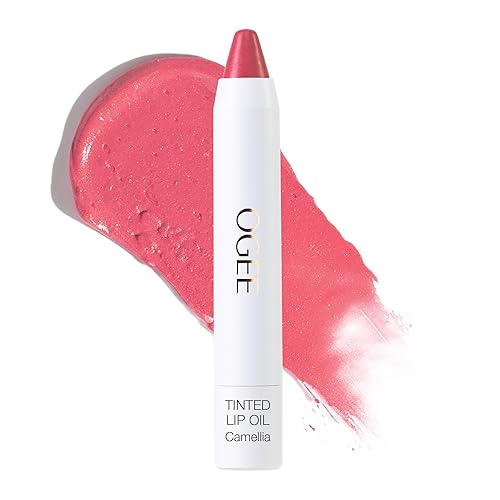 Ogee Tinted Sculpted Lip Oil - Organic Lip Stain, Color & Treatment in Camellia Pink