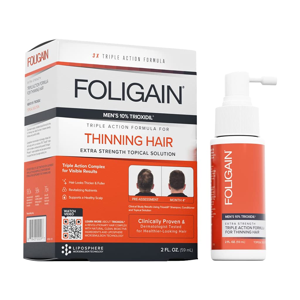 Foligain Triple Action Volumizing Formula For Thinning Hair, 2 Fl Oz - Hair Care For Men