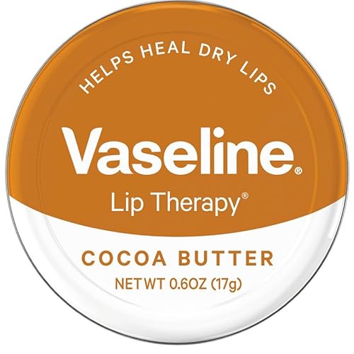 Vaseline Lip Therapy Cocoa Butter Lip Balm Tin, 0.6 Oz - Moisturizing & Nourishing Formula