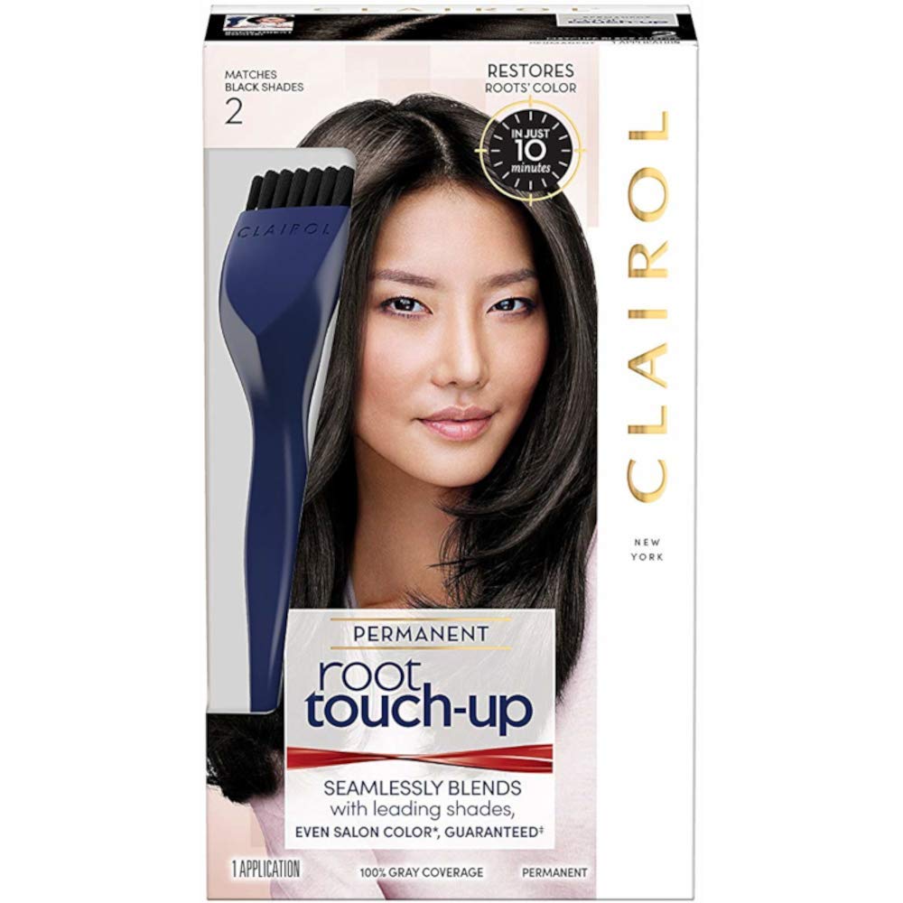 Clairol Permanent Root Touch-Up, Black, 1 Count - Quick & Easy Hair Color Solution