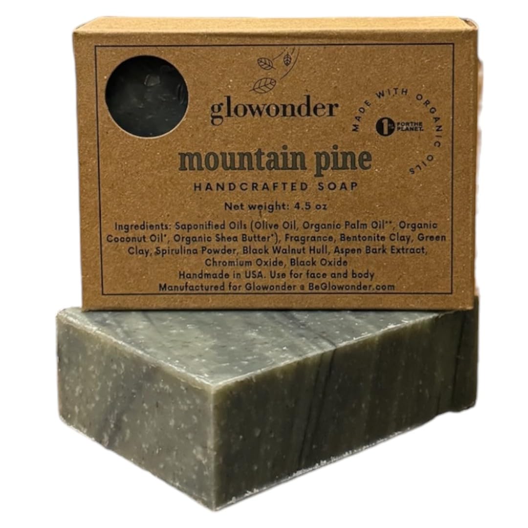 Glowonder Organic Mountain Pine Bar Soap - Moisturizing, All-Natural, Cruelty-Free, 4.5 Oz