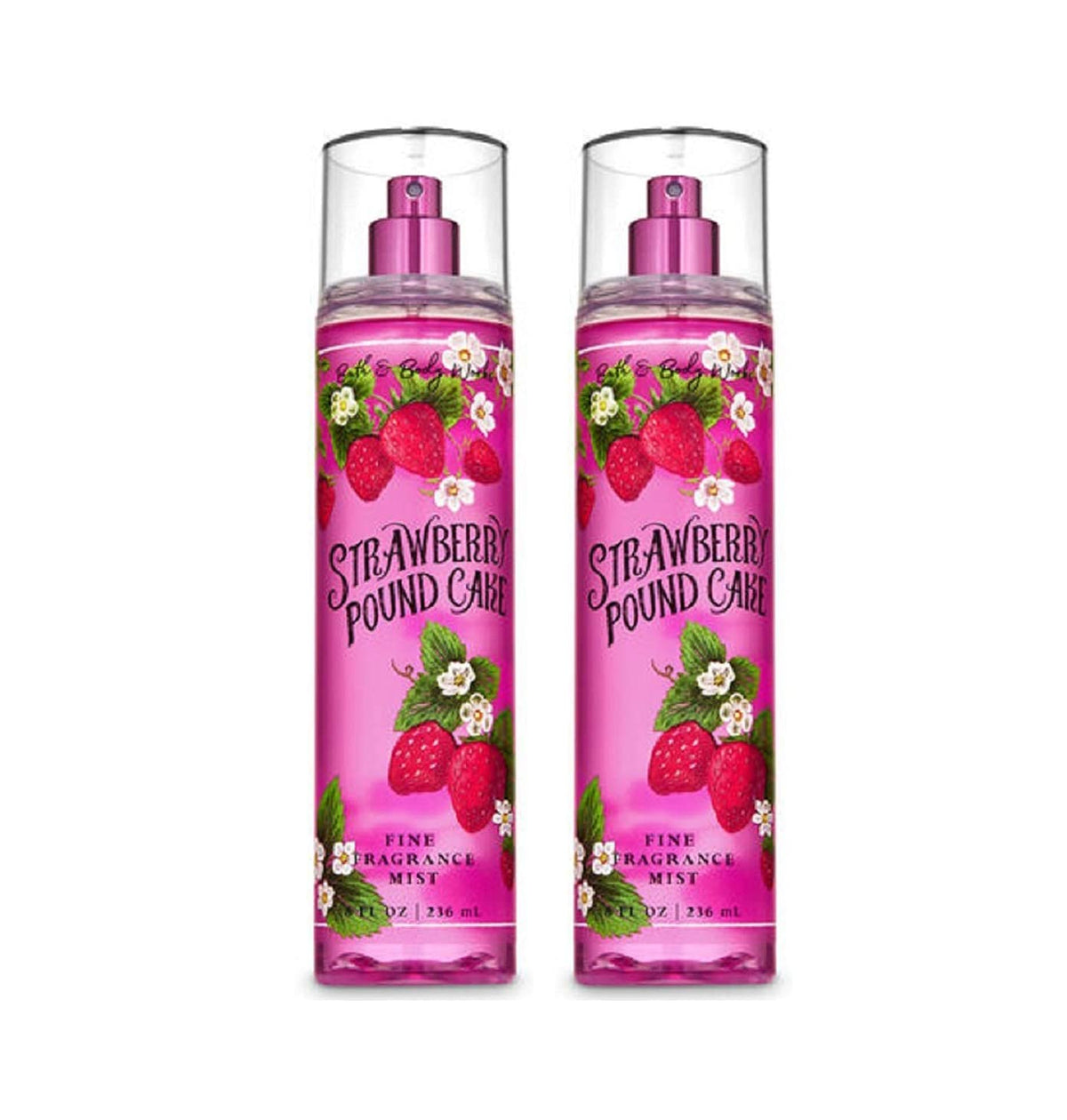 Bath & Body Works Strawberry Pound Cake Fine Fragrance Mist - 2 Pack, 8 Fl Oz