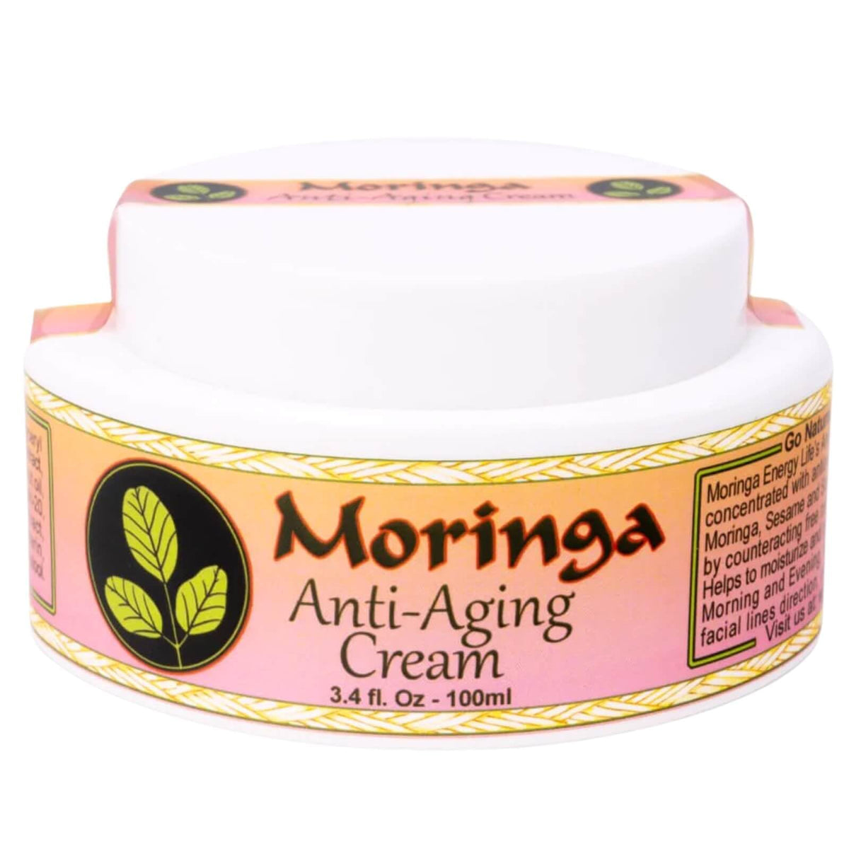 Moringa Energy Life Anti Aging Cream With 13 Ayurvedic Herbs & Antioxidants, 3.4 Oz