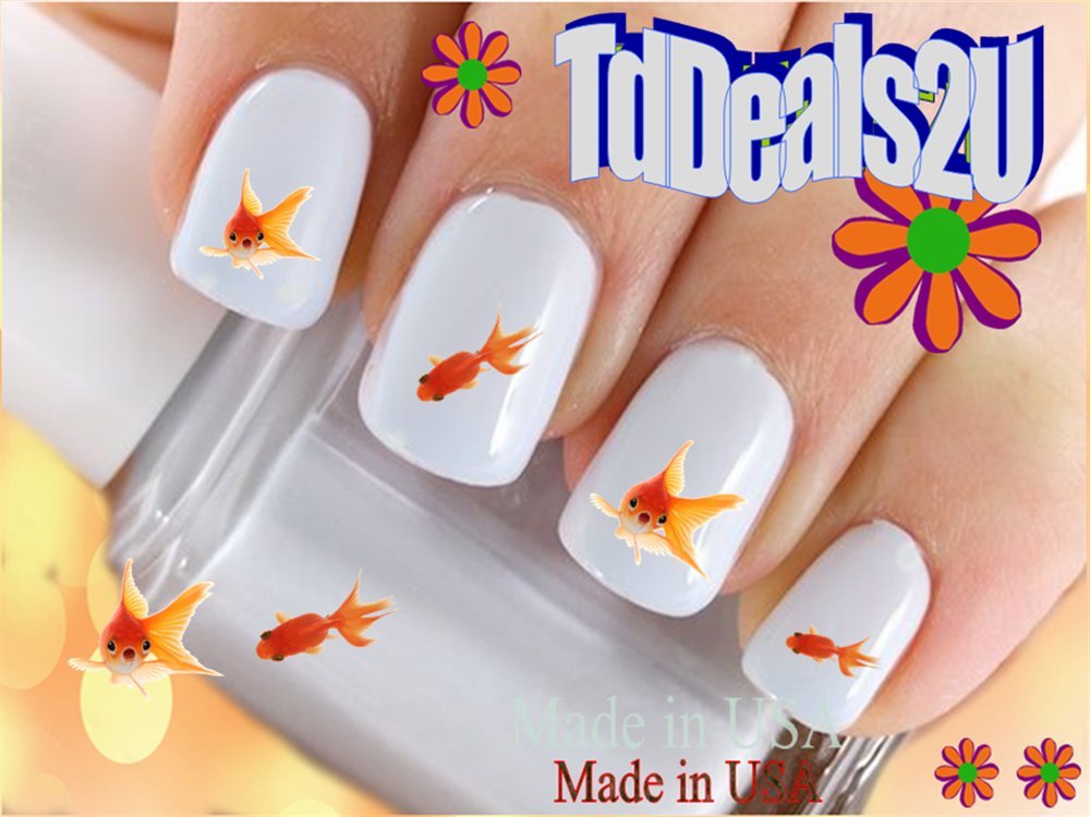 Hipzysticky Goldfish Nail Decals - Waterslide Art, Premium Quality, Made In Usa