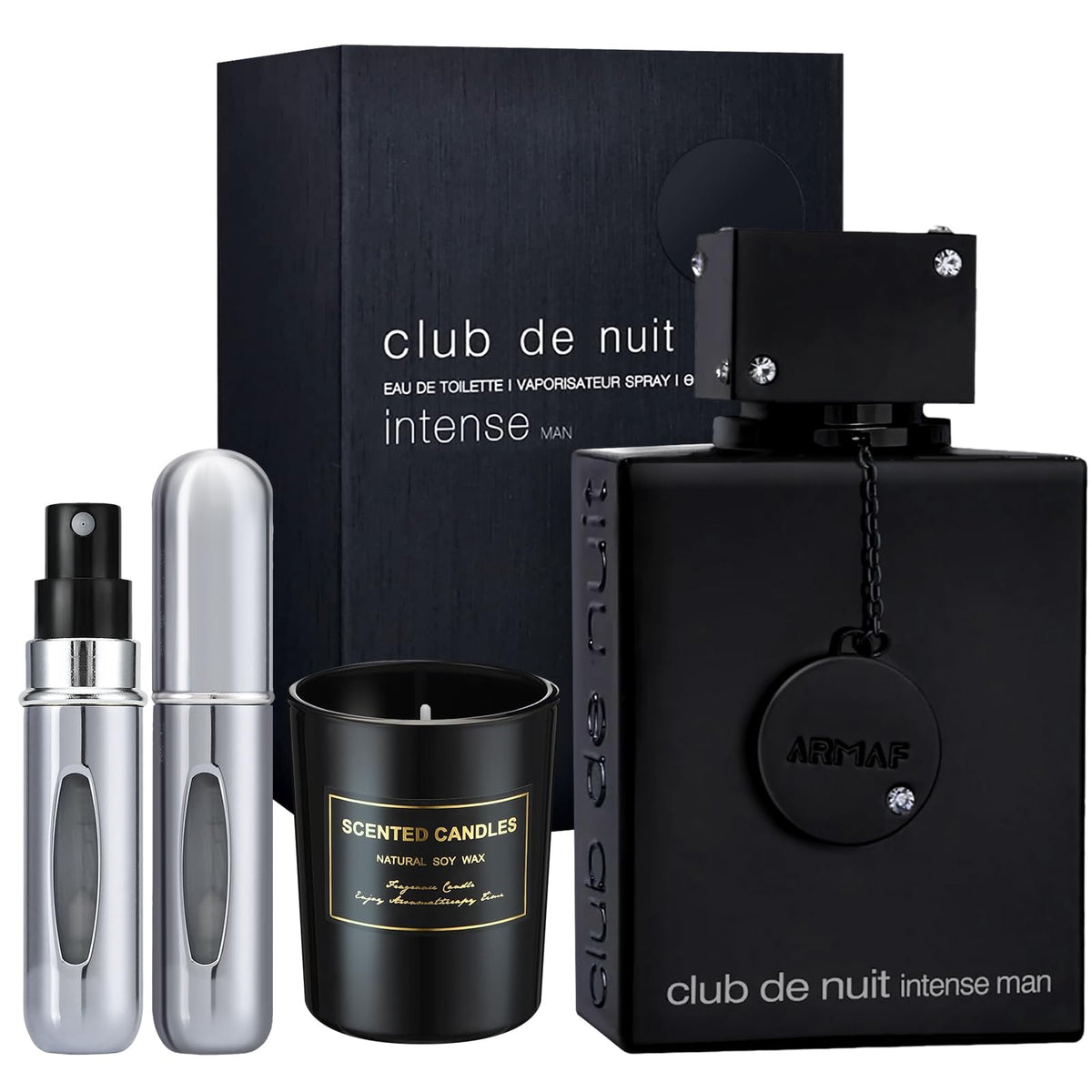 Micasa Fragrances Club De Nuit Intense Perfume For Men 3.4 Oz Edt Gift Set With Candle