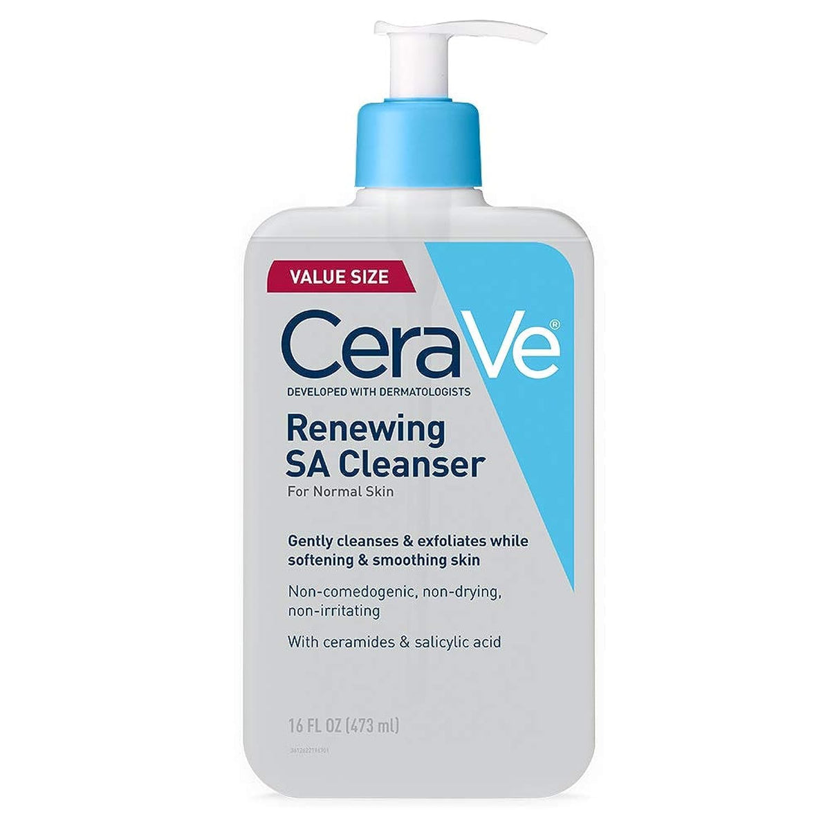 Cerave Renewing Salicylic Acid Cleanser With Hyaluronic Acid & Niacinamide, 16 Fl Oz