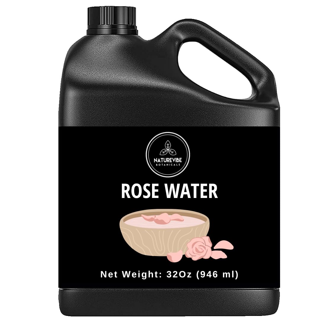 Naturevibe Botanicals Rose Water 32Oz | 100% Pure Hydrating Mist For Face & Hair