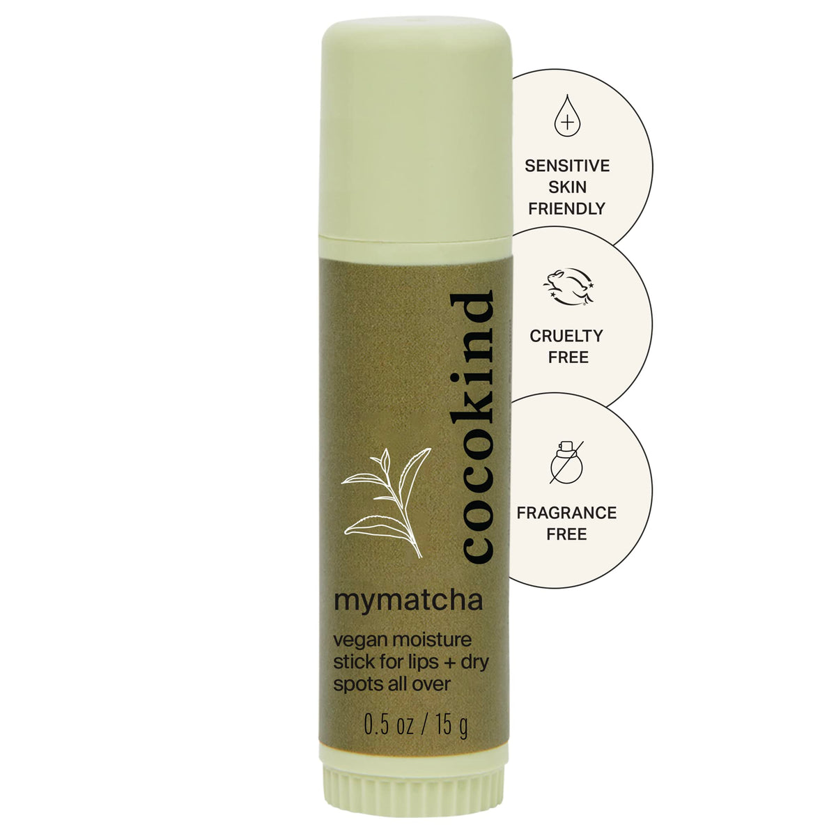 Cocokind Mymatcha Moisture Stick - Organic Coconut Oil & Beeswax Lip Balm & Eye Cream, 0.5