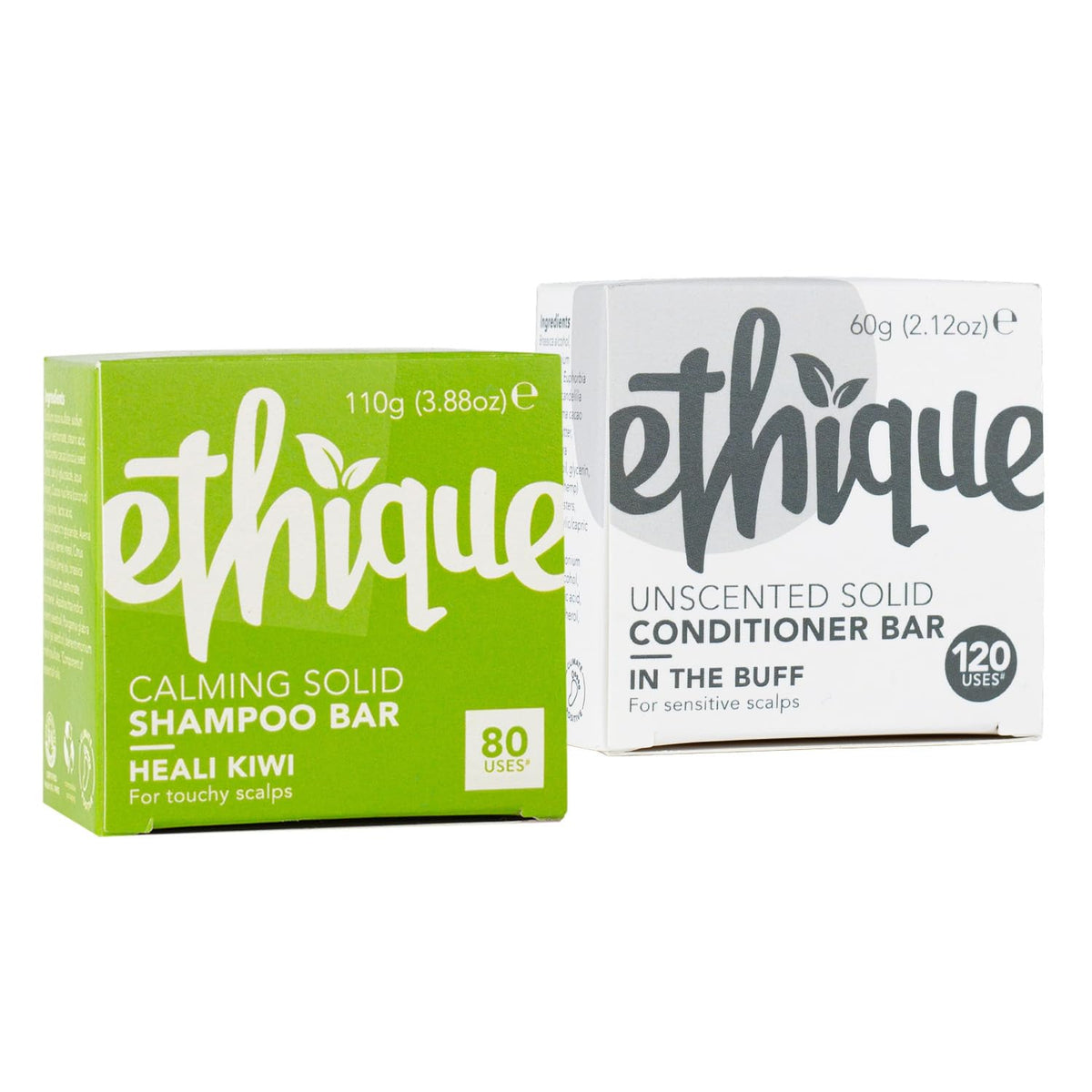 Ethique Touchy Scalps Giftpack - Vegan Calming Shampoo & Conditioner Bars For Itchy Scalps, 6 Oz